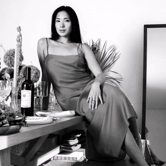 NWT APPARIS 90s Square Neck Recycled Vegan Silk Satin Bias Cut Slip Dress XL - Picture 2 of 11